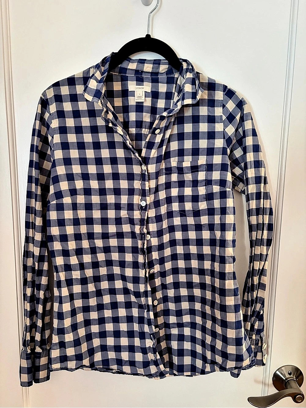 J.Crew Gingham Cotton Button-Up Shirt Women's Checkered Size 4